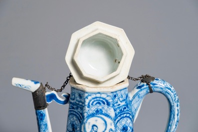 A rare Chinese blue and white "Europa and the bull" coffee pot, Kangxi