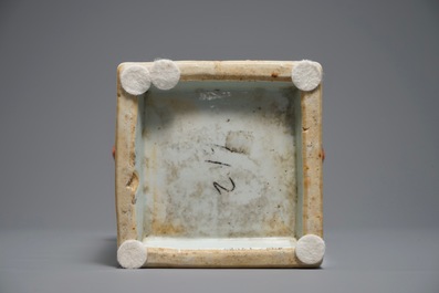A square Chinese qianjiang cai vase, 19/20th C.