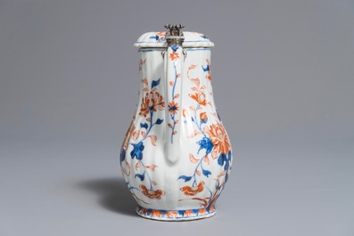 A Chinese Imari-style covered jug with French silver mounts, Qianlong