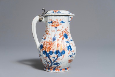 A Chinese Imari-style covered jug with French silver mounts, Qianlong
