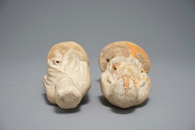 Two Chinese pottery figures, Tang