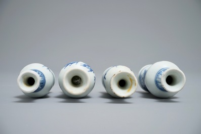 Four Chinese blue and white vases with floral design, Hatcher cargo, Transitional period