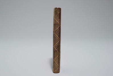Two Japanese gilt-lacquered tortoise shell and horn spectacle cases, Meiji, 19th C.