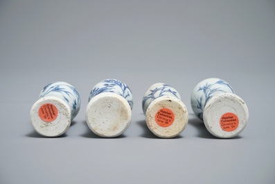 Four Chinese blue and white vases with floral design, Hatcher cargo, Transitional period