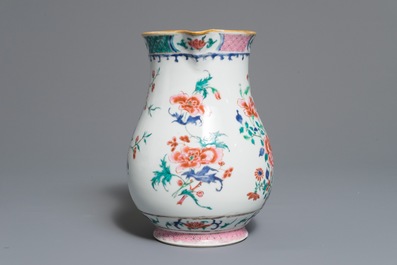 A Chinese famille rose ewer with floral design, Yongzheng