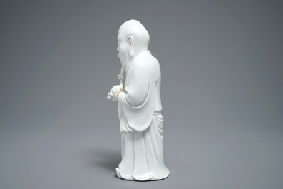 A Chinese blanc de Chine figure of Shou Lao, 19/20th C.