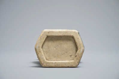 A Chinese monochrome sacrificial blue vase, Qianlong