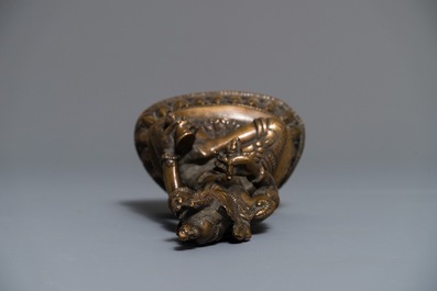 Een Chinese bronzen Boeddha Vajrasattva, 19e eeuw
