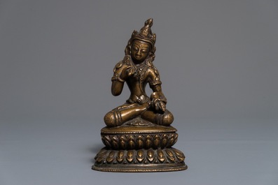 Een Chinese bronzen Boeddha Vajrasattva, 19e eeuw