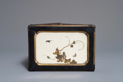 A small Japanese gilt-lacquered and Shibayama ivory cabinet, Meiji, 19th C.