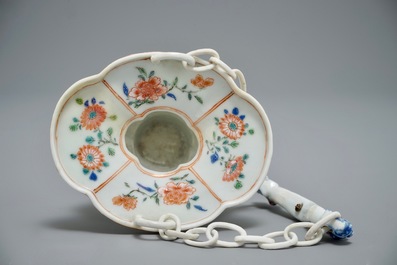 A rare Chinese famille rose reticulated hanging basket, Yongzheng/Qianlong