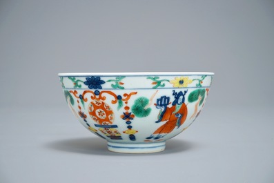 Un bol en porcelaine de Chine wucai, marque de Wanli, 19/20&egrave;me