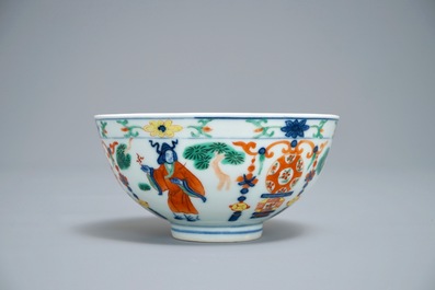 Un bol en porcelaine de Chine wucai, marque de Wanli, 19/20&egrave;me