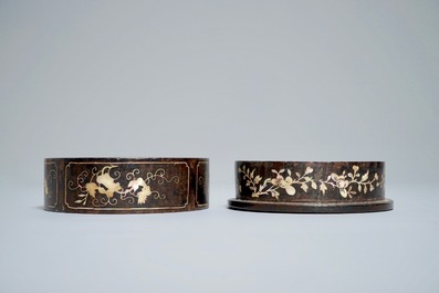 Une bo&icirc;te ronde en bois incrust&eacute; de nacre, Royaume de Ryukyu, Japon, 18/19&egrave;me