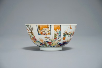 Un bol et une coupe en porcelaine de Chine famille rose, 19/20&egrave;me