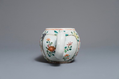 A Chinese famille rose coffee pot and a bourdalou, Qianlong