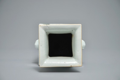 A square Chinese qianjiang cai vase, 19/20th C.