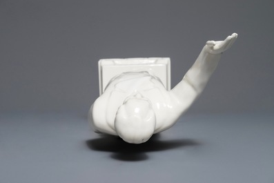 A tall Chinese figure of Mao Zedong waving on stand, marked on the base, 2nd half 20th C.
