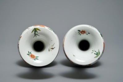 A pair of Chinese famille verte 'dragon and phoenix' vases, Kangxi mark, 19th C.