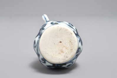 A Chinese blue and white birdfeeder shaped as an arrow vase, Xuande mark, Ming or later