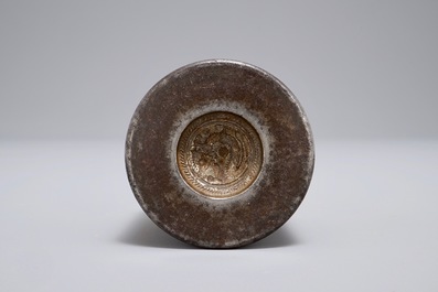 An iron matrix for Chinese imperial buttons, Josh Starkey, London, 2nd half 19th C.