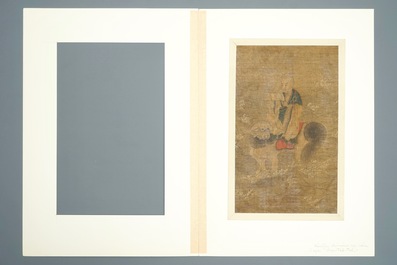 Five Chinese silk painting after Wu Daozi, 18/19th C.