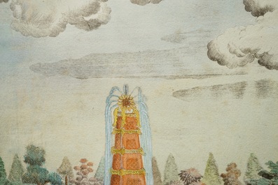 Deux gravures rehauss&eacute;es &agrave; l&rsquo;aquarelle d&rsquo;apr&egrave;s Giuseppe Castiglione, Paris, vers 1977