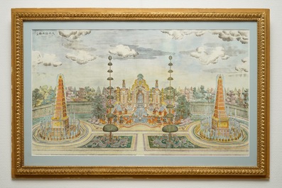 Deux gravures rehauss&eacute;es &agrave; l&rsquo;aquarelle d&rsquo;apr&egrave;s Giuseppe Castiglione, Paris, vers 1977