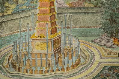 Deux gravures rehauss&eacute;es &agrave; l&rsquo;aquarelle d&rsquo;apr&egrave;s Giuseppe Castiglione, Paris, vers 1977