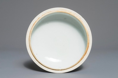 A round Chinese famille rose covered tureen with floral design, Qianlong