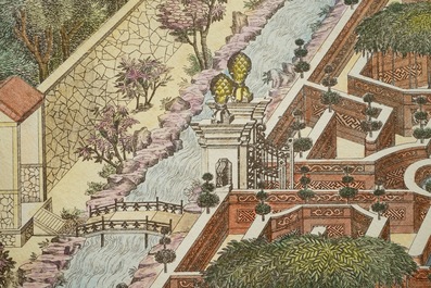 Deux gravures rehauss&eacute;es &agrave; l&rsquo;aquarelle d&rsquo;apr&egrave;s Giuseppe Castiglione, Paris, vers 1977