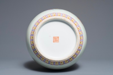 A Chinese famille rose covered jar and vase with fine figural design, Qianlong marks, Republic, 20th C.