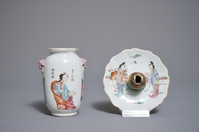 Un lot vari&eacute; en porcelaine de Chine famille rose, 19&egrave;me