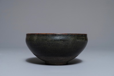 A Chinese Cizhou oil spot glazed bowl, Jin/Yuan style, 19/20th C.