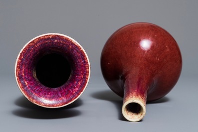 Two Chinese oxblood-glazed vases, 19th C.