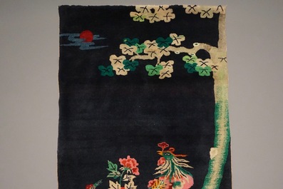 A Chinese 'phoenix and crane' carpet, Republic, 1st half 20th C.