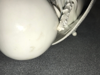 Un mod&egrave;le de Damo en porcelaine blanc de Chine de Dehua, marque de Boji yuren, 19&egrave;me