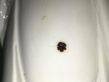 Un mod&egrave;le de Damo en porcelaine blanc de Chine de Dehua, marque de Boji yuren, 19&egrave;me