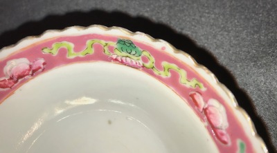 Six Chinese Straits or Peranakan famille rose bowls with phoenixes and peonies, 19th C.