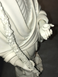 Un mod&egrave;le de Damo en porcelaine blanc de Chine de Dehua, marque de Boji yuren, 19&egrave;me
