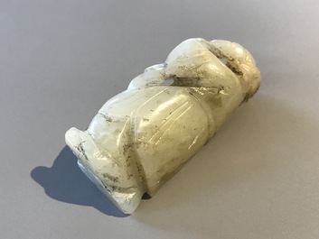Nine various Chinese jade carvings, 20th C.
