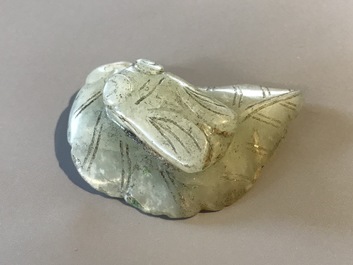 Nine various Chinese jade carvings, 20th C.