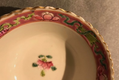 Six Chinese Straits or Peranakan famille rose bowls with phoenixes and peonies, 19th C.