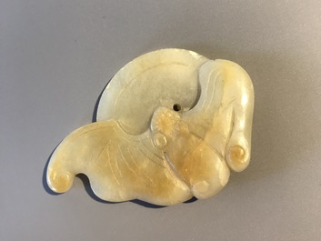Nine various Chinese jade carvings, 20th C.