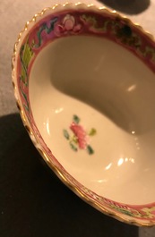 Six Chinese Straits or Peranakan famille rose bowls with phoenixes and peonies, 19th C.