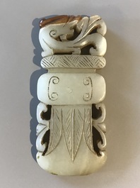 Nine various Chinese jade carvings, 20th C.