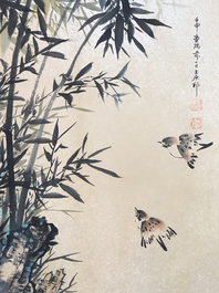 Un grand album d'aquarelles chinoises et calligraphie, 19/20&egrave;me