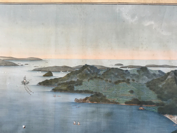 Keiga Kawahara (Japan, 1786-1860), &ldquo;A view on Deshima harbour&rdquo;, gouache on silk