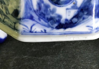 A rare Chinese blue and white "Europa and the bull" coffee pot, Kangxi