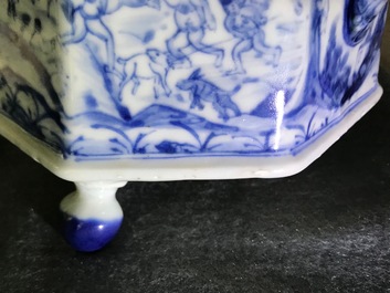 A rare Chinese blue and white "Europa and the bull" coffee pot, Kangxi